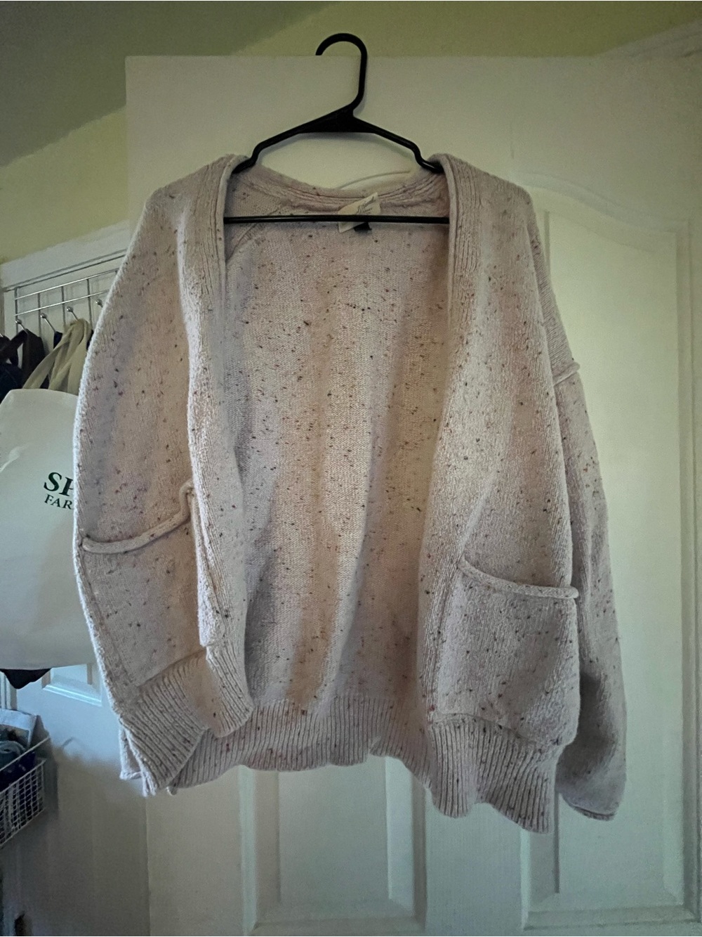 Oversized white cardigan